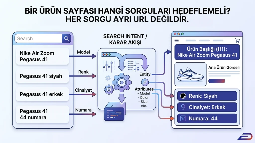  Ürün arama sorgularının aynı ürün detay sayfasındaki farklı özelliklerle eşleşmesi 
